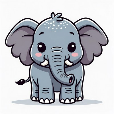 Cute cartoon baby elephant
