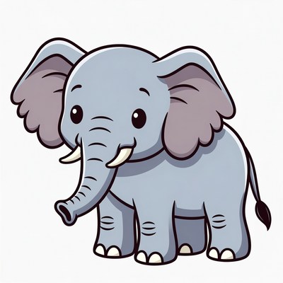Cute cartoon baby elephant