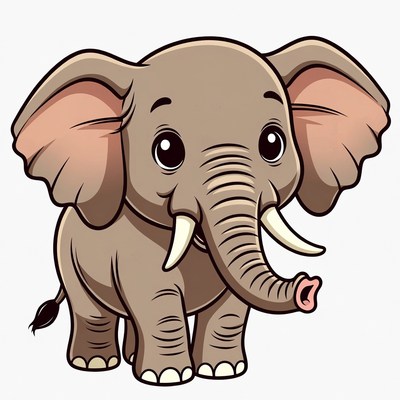 Cute cartoon baby elephant