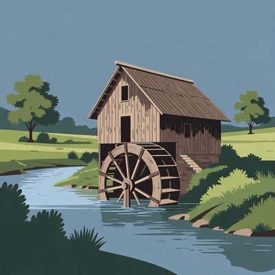 Watermill by River