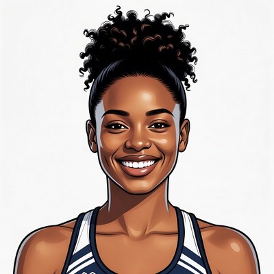 Smiling African-American woman with curly hair