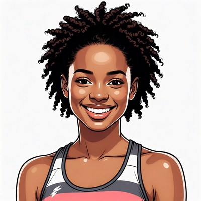 Smiling African-American woman with curly hair