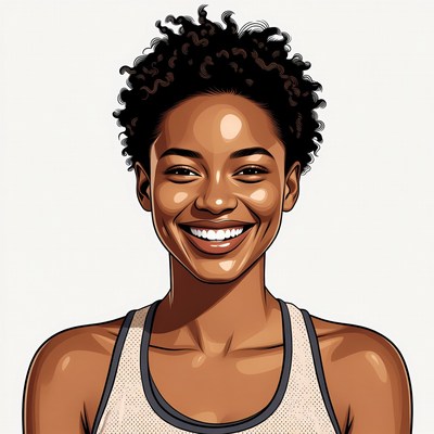 Smiling African-American woman illustration