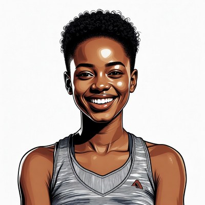 Smiling African-American woman in tank top