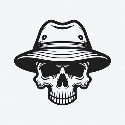 Skull Wearing Safari Hat