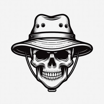 Skull Wearing Safari Hat