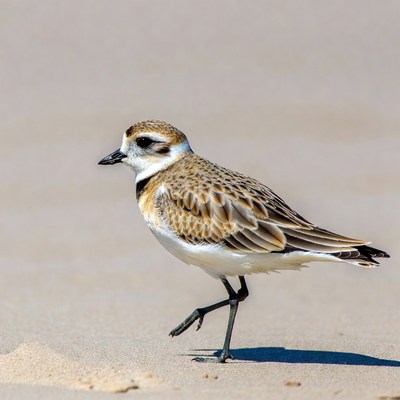 Piping Plover Walking on Beach Sand