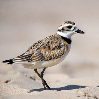 Piping Plover on Beach Sand