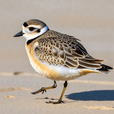 Piping Plover Walking on Beach
