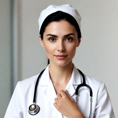 Nurse holding stethoscope