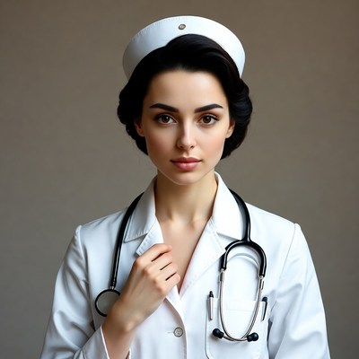 Nurse holding stethoscope