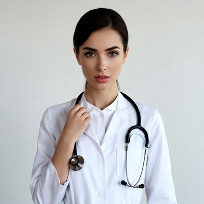 Woman doctor with stethoscope