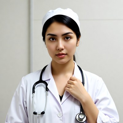 Asian nurse with stethoscope