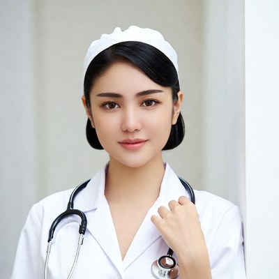 Asian nurse with stethoscope