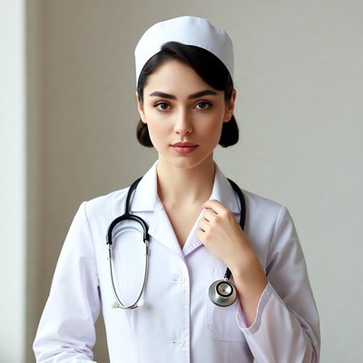 Nurse holding stethoscope