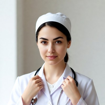 Nurse holding stethoscope