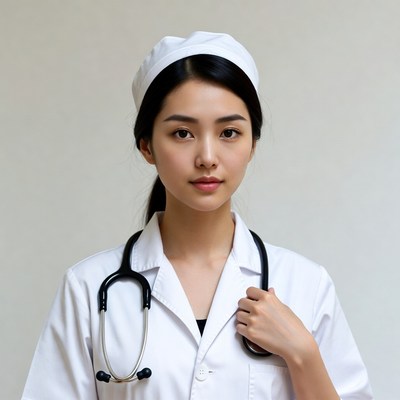 Asian nurse with stethoscope