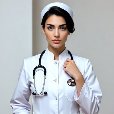 Nurse holding stethoscope