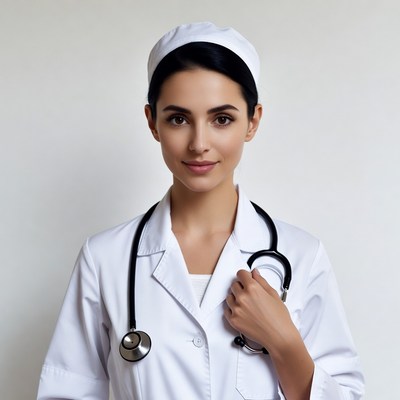 Nurse holding stethoscope