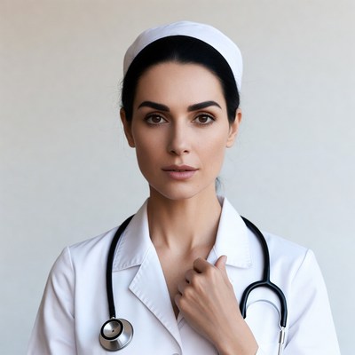 Nurse holding stethoscope