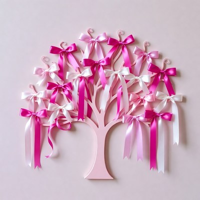 Pink Ribbon Tree Decoration
