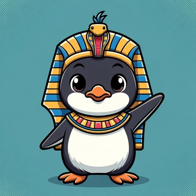 Penguin in Egyptian Pharaoh Costume