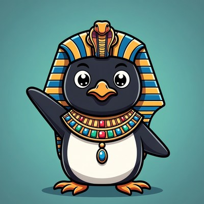 Penguin in Egyptian Pharaoh Costume