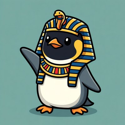 Penguin in Egyptian Pharaoh Costume