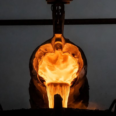 Molten Metal Pouring from Ladle