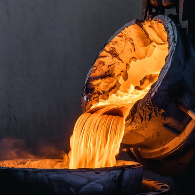 Molten Metal Pouring from Ladle