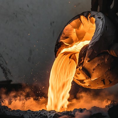 Molten Metal Pouring from Ladle