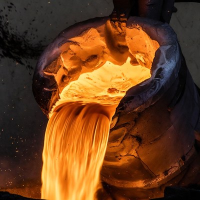 Molten Metal Pouring from Ladle