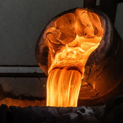 Molten Metal Pouring from Ladle