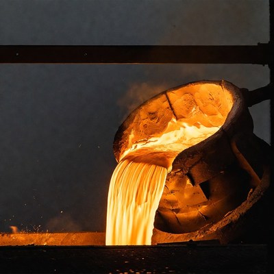 Molten Metal Pouring from Ladle