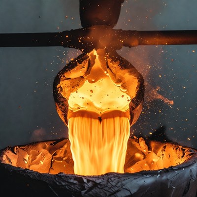 Molten Metal Pouring from Ladle