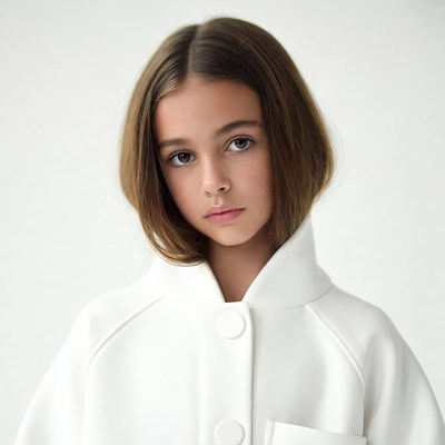 Girl in white coat