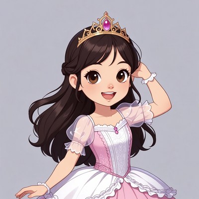 Anime girl wearing princess crown