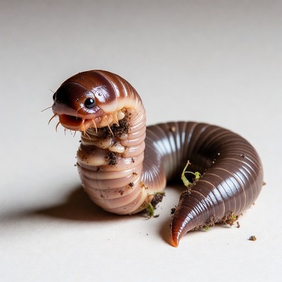 Giant Millipede on White Background