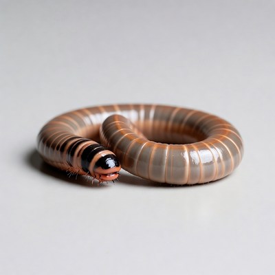Orange black striped millipede