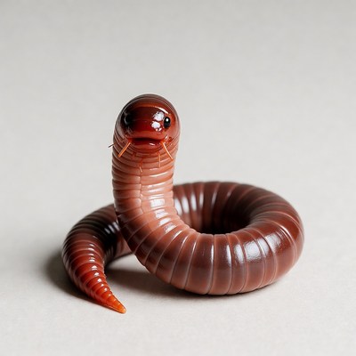 Red Centipede on White Background