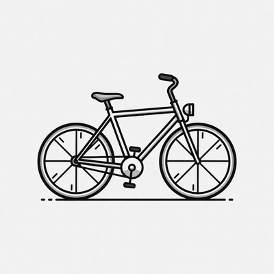 Line art bicycle illustration