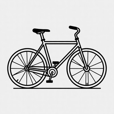 Black line drawing bicycle