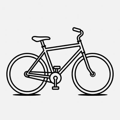 Black line drawing bicycle