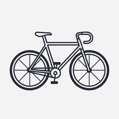 Line drawing road bicycle