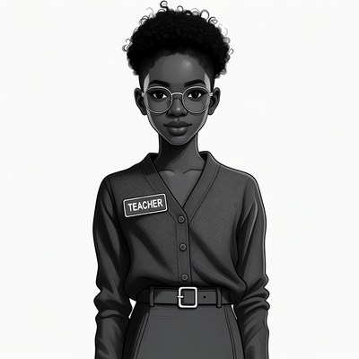 African-American woman teacher illustration