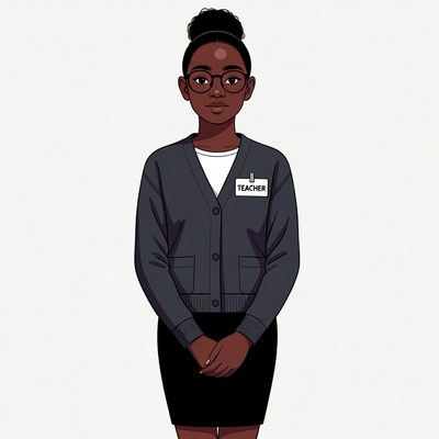 African-American teacher illustration