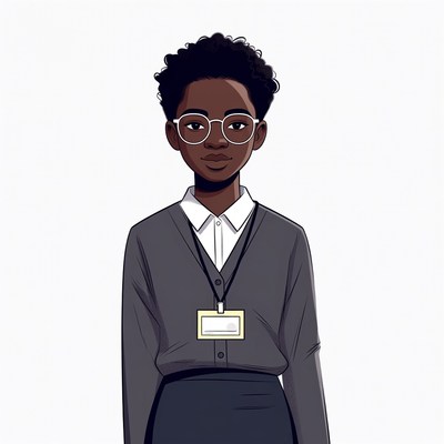 African-American girl in school uniform
