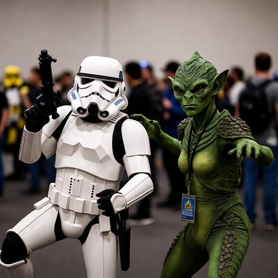 Stormtrooper and Gamorrean Guard cosplay