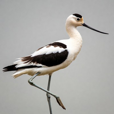 Black-necked Stilt standing on one leg