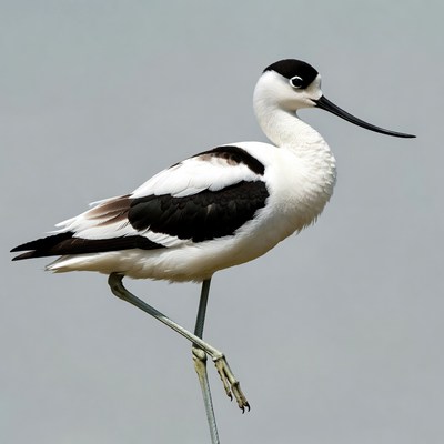 Black-necked Stilt standing on one leg